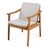 Outdoor Dining Chairs Set of 2, Teak Color Acacia Wood Frame, Brown PE Wicker,  Waterproof Cushion, Ideal for Patios, Gardens - 4 of 4