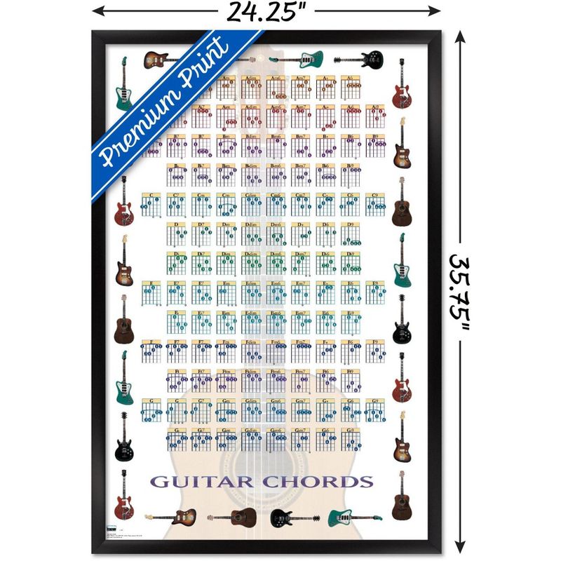 Trends International Guitar Chords II - Learn to Play Guitar Framed Wall Poster Prints, 3 of 7
