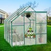 6x8 FT Polycarbonate Greenhouse with Sliding Door, Heavy Duty Walk in Greenhouse with Roof Vent, Plant Greenhouse for Patio Garden Backyard - 2 of 4