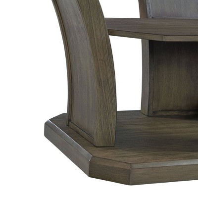Transitional 44'' Gray Wood & Glass Rectangular Coffee Table