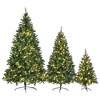 Resenkos 8FT, 6FT, 4FT Pre-Lit Green Pine Artificial Christmas Tree, Set of 3 Hinged Xmas Trees with 820 Warm-Yellow LED Lights and 2539 Branch Tips, - 3 of 4
