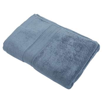 Unique Bargains Soft Absorbent Cotton Bath Towel for Bathroom kitchen Shower Towel Classic Design Blue 1 Pc