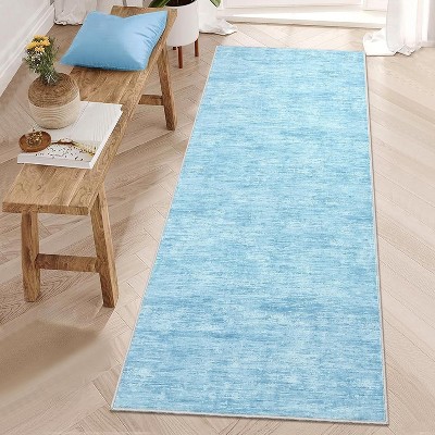 Modern Abstract Washable Rug - Thin Foldable Non-Slip TPR Backing Soft Low Pile Non-Shedding Carpet for Living Room Bedroom Minimalist Floor Mat
