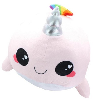 Se7en20 Glitter Galaxy 12-Inch Rainbow Spout Pink Narwhal Collectible Plush