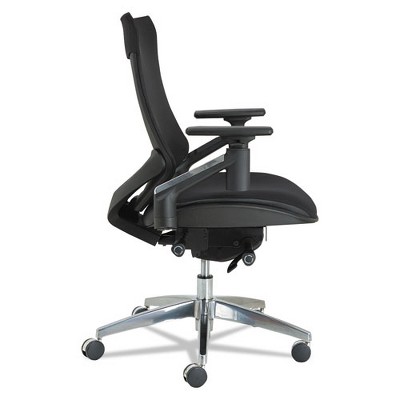 Black Mesh and Fabric Executive Chair with Adjustable Arms