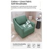 360-degree Swivel Armchair with Cotton Linen Upholstery and Wooden Legs - 2 of 4