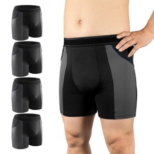 CARER 4-Pack Mens Incontinence Underwear Washable Reusable Incontinence Boxer for Men Bladder Leak Protection Comfort Breathable - 1 of 4