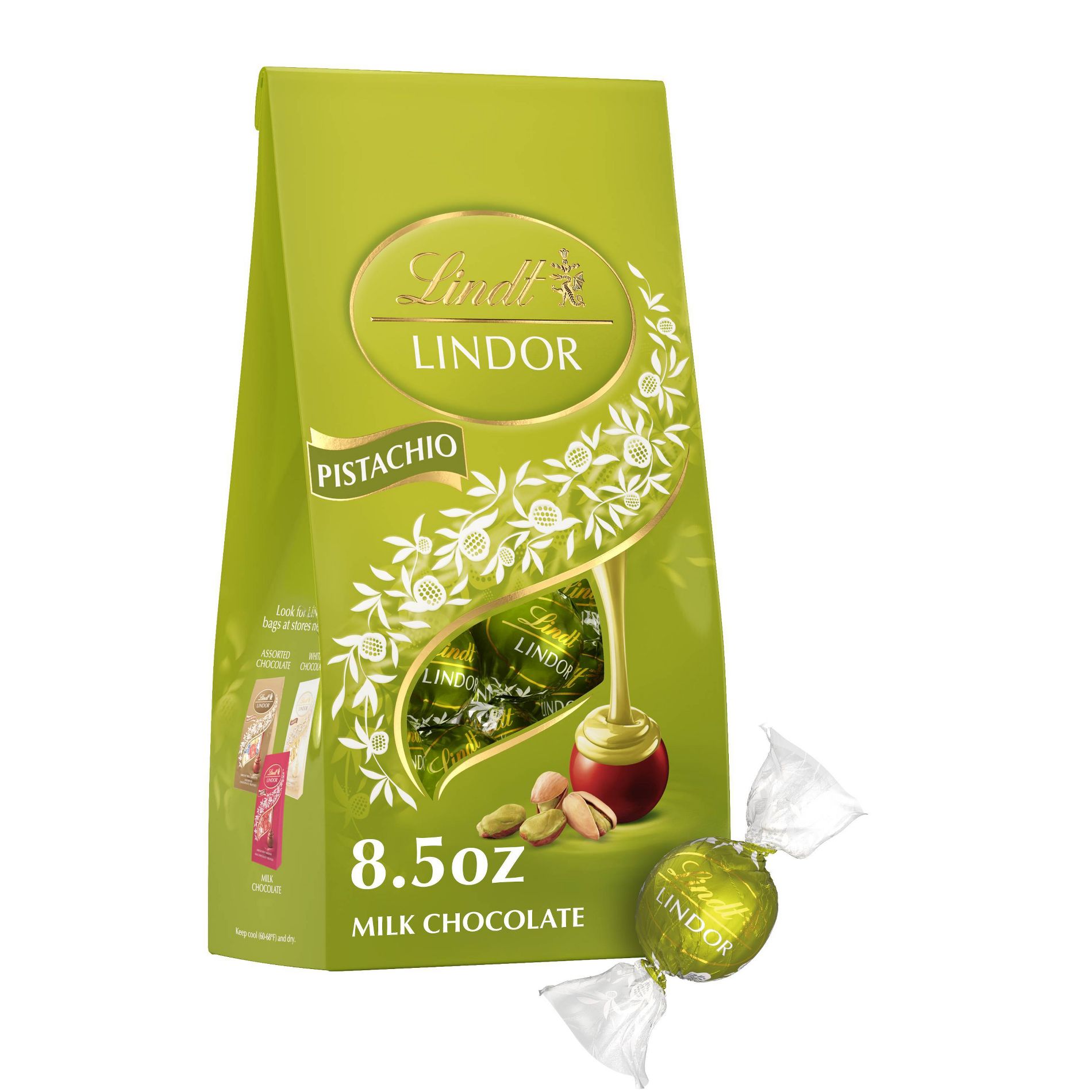 LINDOR Pistachio Milk Chocolate Truffle Bag - 8.5oz