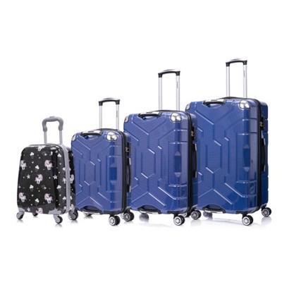 BEAFUP 4-Piece PC Material Hard Shell Luggage Set with Spinner Wheels and TSA Lock - 20", 24", 28" Lightweight Suitcases for Travel