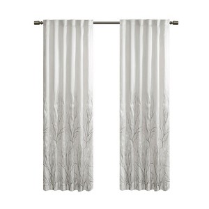 DSVIMOY Curtain Panels, Fretwork Print Grommet Top Window Curtain Panel for Living Room, Bedroom, White, 95"*50"*0.13" - 1 of 4