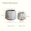 LuxenHome Set of 2 Concrete Round Planters Outdoor Indoor Plant Pots Rustic Wood Grain Texture Tapered Planter Garden Pots Set 15.5" & 11" White - 3 of 4