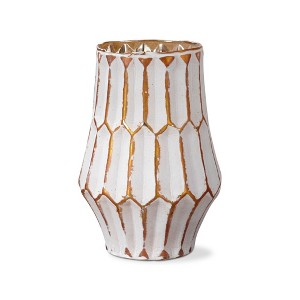 tag Cassie Handcrafted Blown Glass Gold Tealight Votive Candleholder Tabletop Mantel Centerpiece Decorations, 6.7 inch - 1 of 2