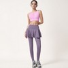 Anna-Kaci Active Women's High Waist Leggings with Attached Flowy Skirt Overlay for Active and Casual Wear - 2 of 4