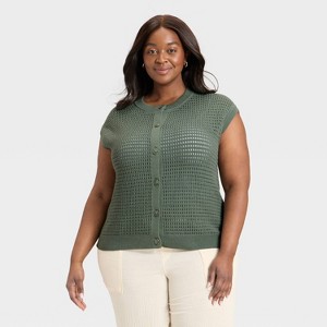 Women's Pointelle Sweater Vest - Universal Thread™ - 1 of 3