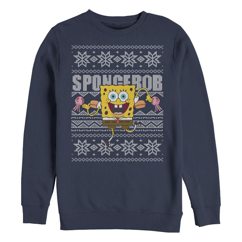 Men's SpongeBob SquarePants Ugly Christmas Sweater Sweatshirt, 1 of 4