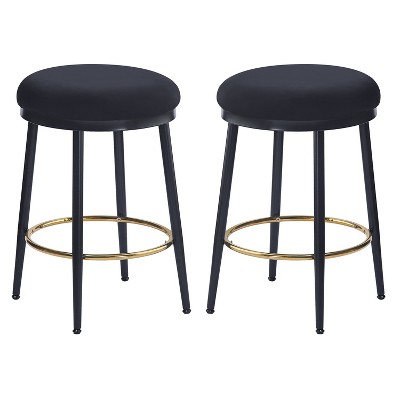 Christopher Knight Home Altrium 24.75" Modern Upholstered Iron Frame Counter Stools with Footrest