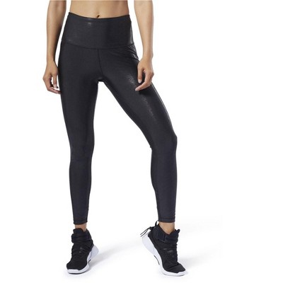 Reebok Womens Lux Metallic 7/8 Yoga Pants