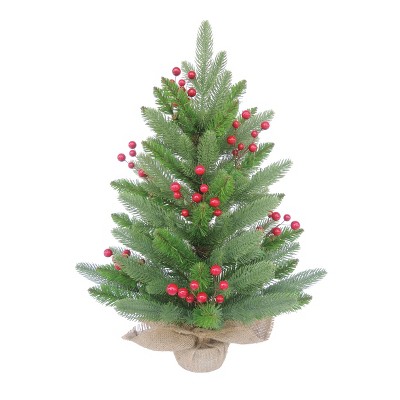 Transpac 23.62 in. Green Holiday Evergreen Tree with Berries