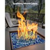 VEVOR Fire Glass, 10 LBS / 4.5 KG Fireplace Rocks, 1/2-Inch / 12.7 mm Reflective Firepit Glass Rock, High Luster ,Cobalt Blue + Aqua Blue + Clear - 3 of 4