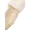 French Connection Women's Knit Mittens with Plush Faux Pile High Fleece Cuff - Cozy Winter Gloves for Maximum Warmth and Style in Cream - image 2 of 4