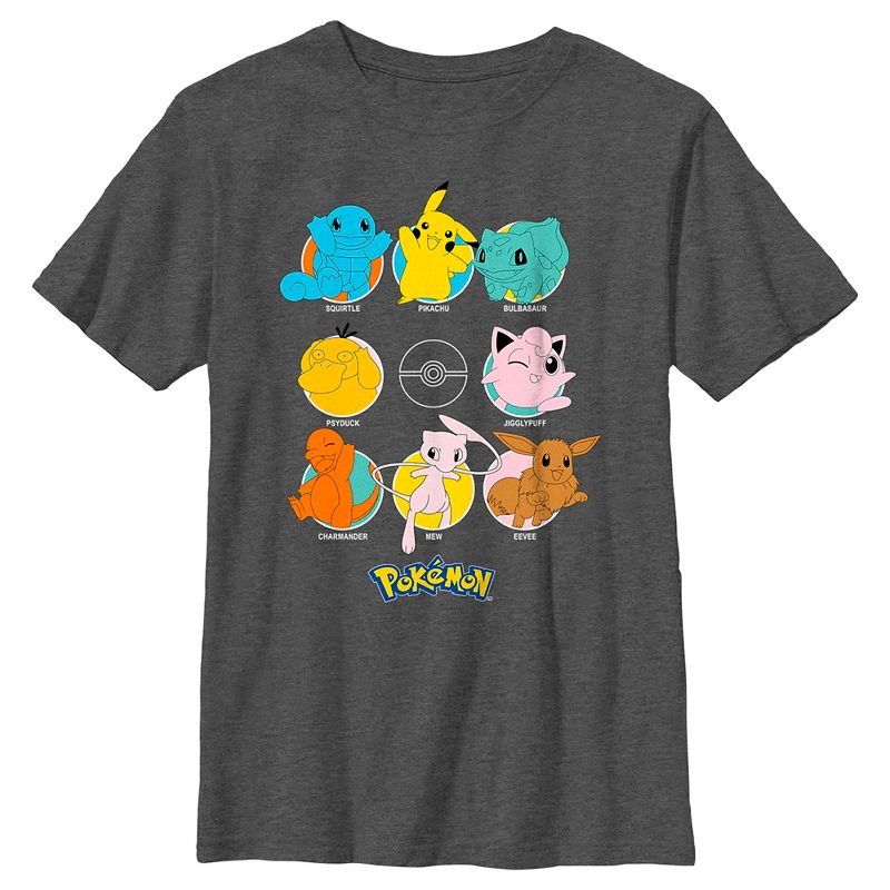 Boy's Pokemon Character Circles T-Shirt, 1 of 6