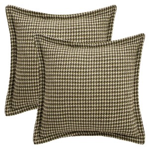 REGALWOVEN Fade-Resistant Houndstooth Decorative Soft Cozy Throw Pillow Covers 2 Pcs - 1 of 4