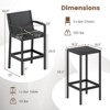 Costway 3 Pieces Patio Bar Set with 2 Stools & 1 Bar Table Curved Backrest Armrests - 3 of 4