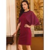 INSPIRE CHIC Women's Wedding Guest Beaded Crewneck Cocktail Chiffon Cape Dress - 2 of 4