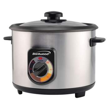 Brentwood Stainless Steel Crunchy Persian Rice Cooker (16 Cups Cooked, 500 Watts)