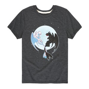 Boys' - How to Train Your Dragon - Night And Light Moon Short Sleeve Graphic T-Shirt - 1 of 3