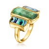 Ross-Simons 4.10 Carat Emerald Ring With Abalone Shell in 18kt Gold Over Sterling - 3 of 4