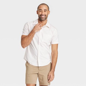 Men's Short Sleeve Poplin Shirt - Goodfellow & Co™ Aqua Blue - 1 of 3