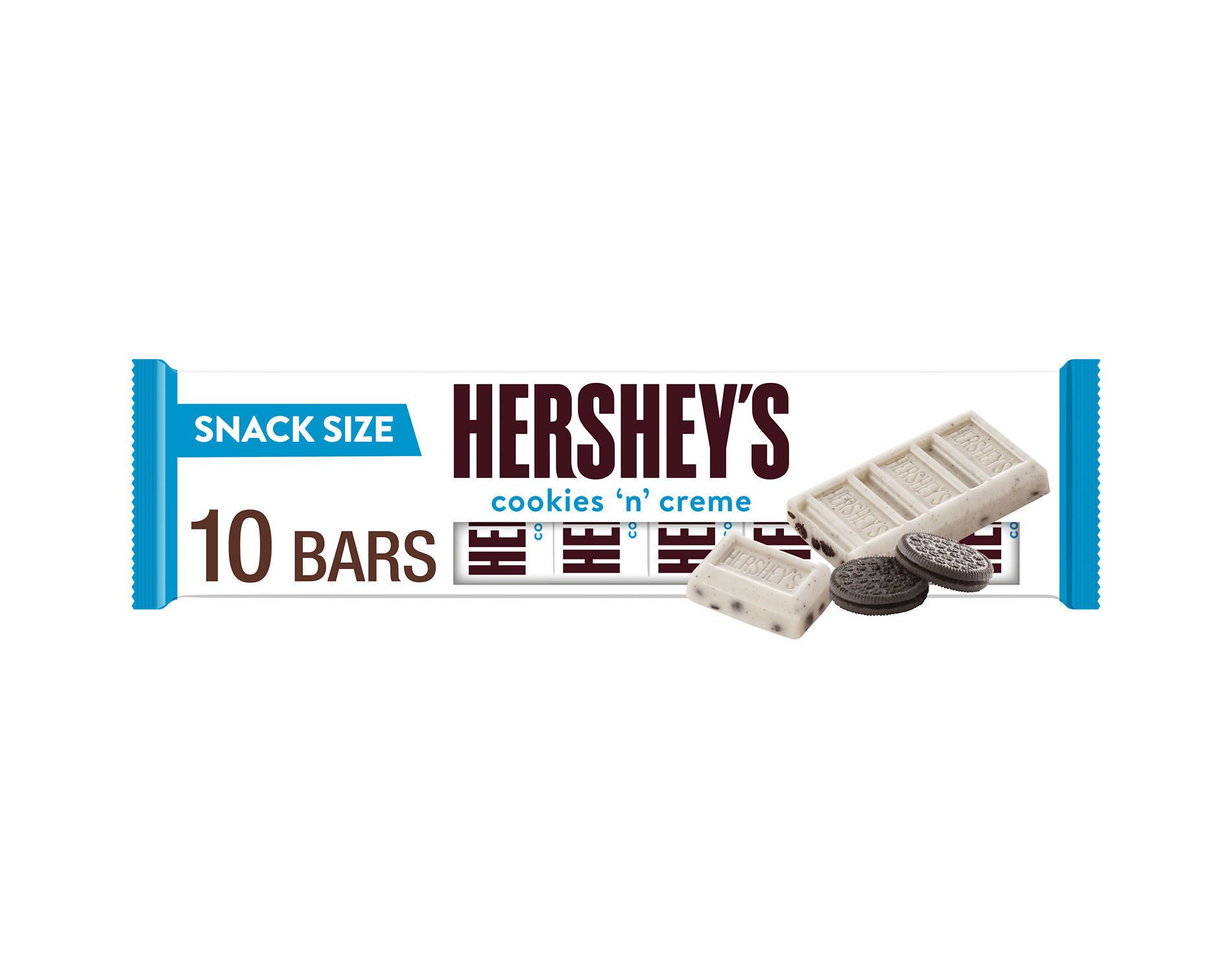 HERSHEY'S Cookies 'N' Creme Snack Size Chocolate Candy Bars - 4.5oz/10ct