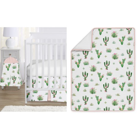 Sweet Jojo Designs Girl Baby Crib Bedding Set Cactus Floral Pink