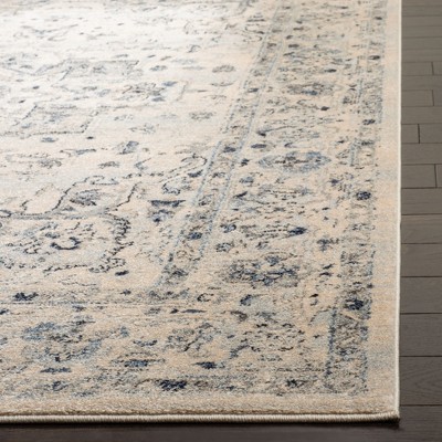 Gray Floral Motif Synthetic 6' x 9' Area Rug