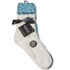 Memoi 2 Pair Women's FuzzBlend Cozy Collection Crew Socks Ocean Depths One Size - 2 of 3