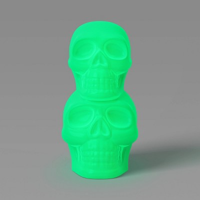 Plastic Blacklight Glow Stacked Skulls Figurine - Hyde and EEK! Boutique™ Neon Green