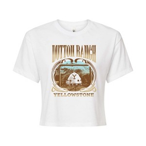Women's - Yellowstone - Dutton Ranch Photo Nouveau Cropped Graphic T-Shirt - 1 of 4