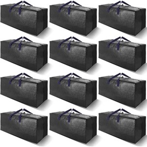 6/12pack Heavy Duty Extra Large Moving Bags W/Backpack Straps - Strong Handles & Zippers - 1 of 4