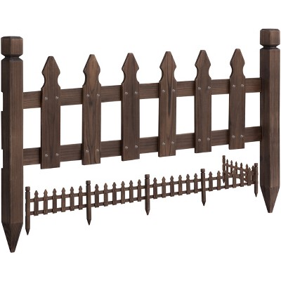 Yaheetech Rustic Wood Garden Fence Wood Picket Fence