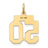 Black Bow Jewelry 14k Yellow Gold, Jersey Collection, Small Number 50 Pendant - 3 of 4