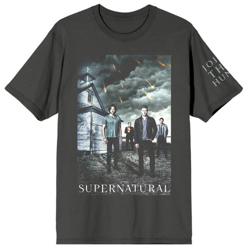 Supernatural Character Art And Logo Men's Charcoal Gray Short