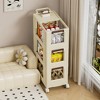 Vynxaria Beige 3-Tier Utility Storage Shelves with Lockable Wheels - 2 of 4