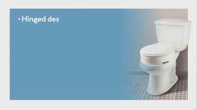 White Hinged Toilet Seat Riser with Adjustable Height