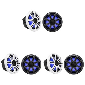 Kicker 51MSC84 - MSC 8-Inch Premium Marine 4-Ohm LED Coaxial System, (3) Pair - 1 of 4