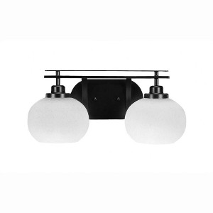 Toltec Lighting Odyssey 2 - Light Vanity in  Matte Black with 7" White Muslin Shade - 1 of 1