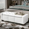 50.5" Faux Leather Rectangular Tufted Storage Ottoman for Living Room, Entryway, or Bedroom - 2 of 4