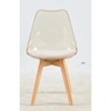 Spoon Shaped Plastic Dining Chair, Set of 4, Metal & Wood Leg, Some Have Soft Cushions - 3 of 4