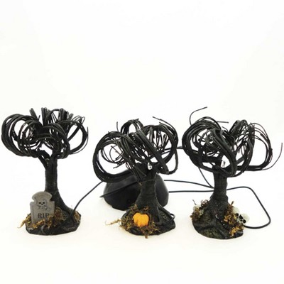 Dept 56 Accessories Haunted Sounds Lit Trees Set/3 Halloween Lighted  -  Decorative Figurines