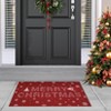 Garvee Christmas Door Mat for Front Door with Non-Slip Backing Durable Doormat Perfect for Outside Entrance Matt Outdoor/Indoor Red Christmas - 3 of 4